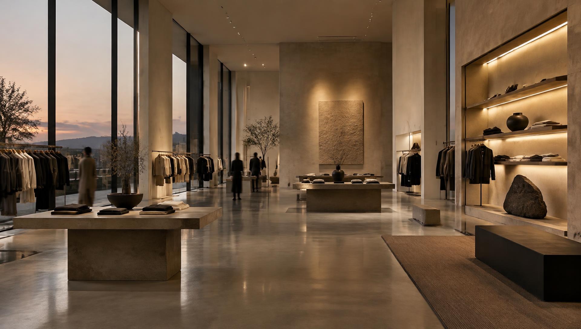 Minimalistischer Flagship-Store mit warmem Licht
