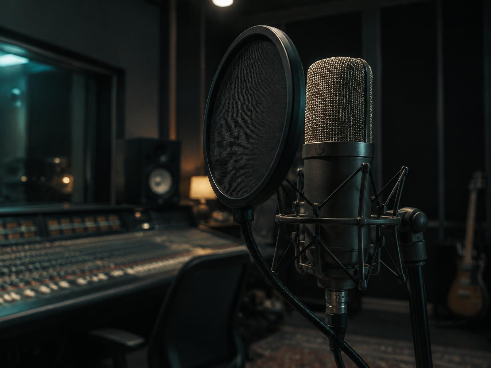 Studiomikrofon in einem professionellen Tonstudio